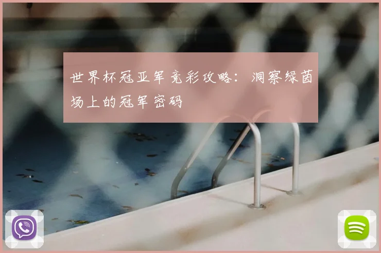 世界杯冠亚军竞彩攻略:洞察绿茵场上的冠军密码